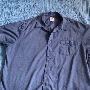 Men’s 2X blue short sleeve button down